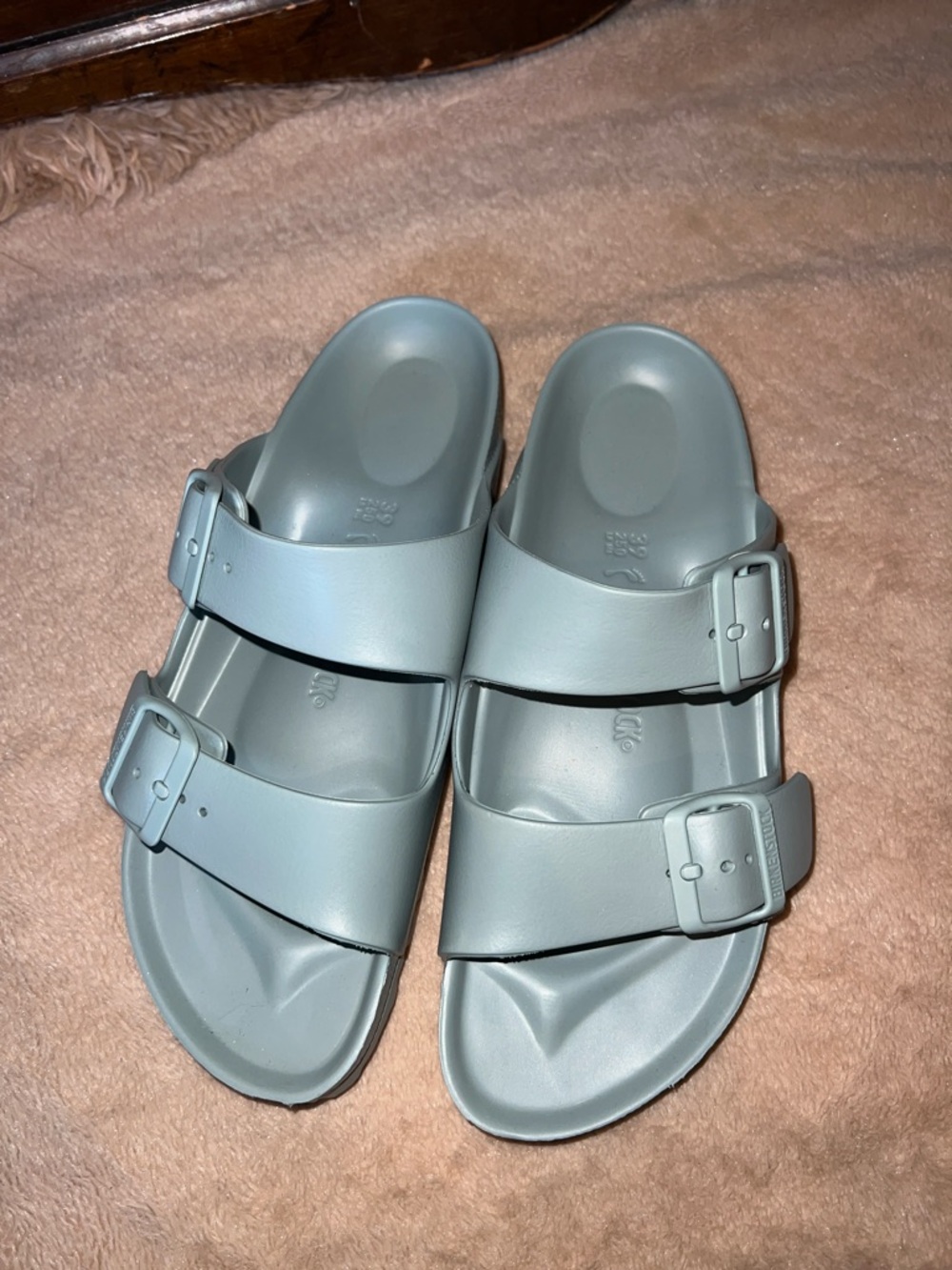 Birkenstock Arizona Essentials Pure Sage Double-Buckle Slide Sandals